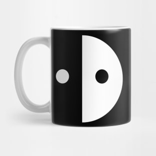 Half Circle Simple Geometry Yin Yang Robot Mug